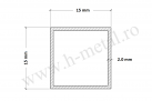 Teava patrata aluminiu 15x15x2.0 mm 2